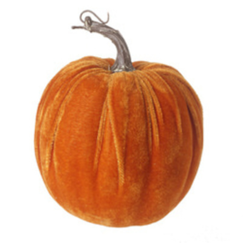 Small Velvet Orange Fabric Pumpkin by Heaven Sends Add some luxury touches to your home this Autumn with our small velvet orange pumpkin made from Heaven Sends. This plush fabric pumpkin decoration is perfect to decorate your house this Autumn and would also look good for Halloween. They would also make a lovely gift.ÊAlso available in other sizes. Size: 12cm